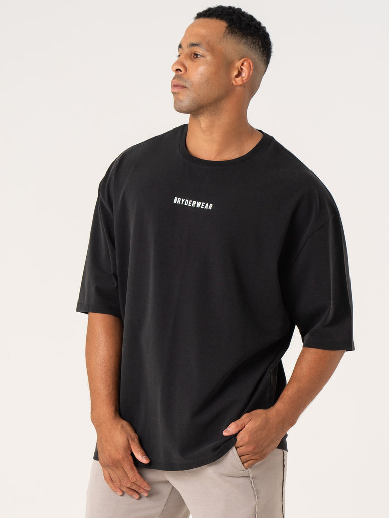 Pursuit Oversized T-Shirt - Black Stonewash - Ryderwear Wholesale (AU)