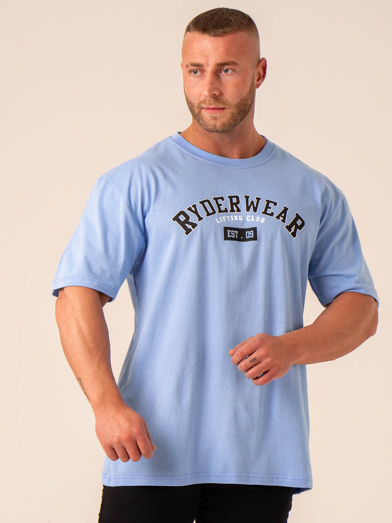 Varsity Oversized T-Shirt - Sky Blue - Ryderwear Wholesale (AU)